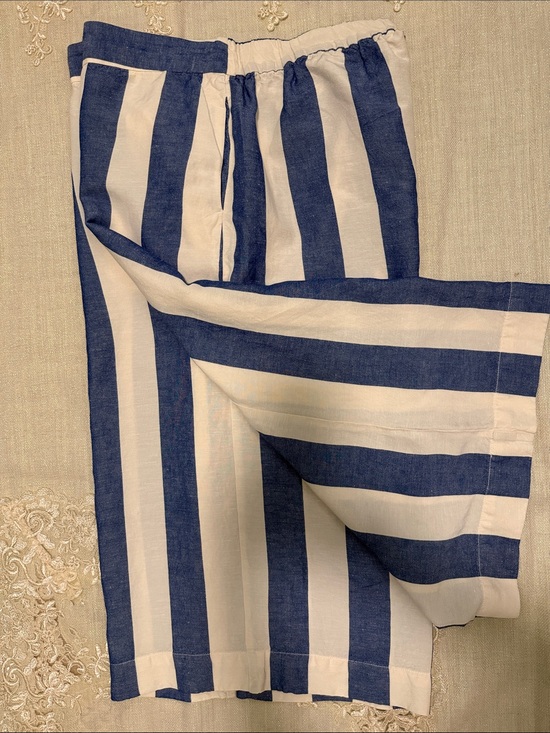 Madewell Pants - Madewell Blue and White Striped Linen Pants